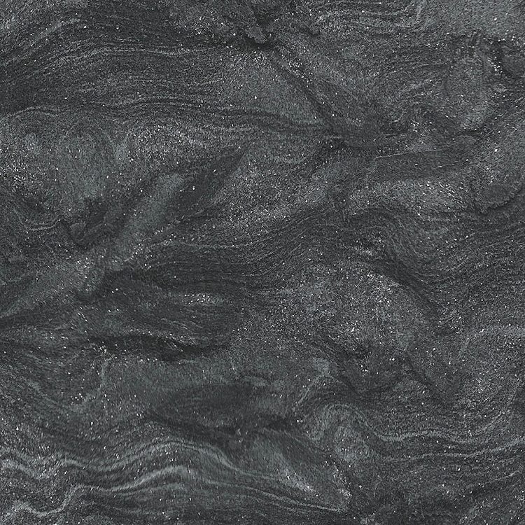 Dunkles, marmoriertes Muster mit wellenartigen Strukturen in Grautönen.