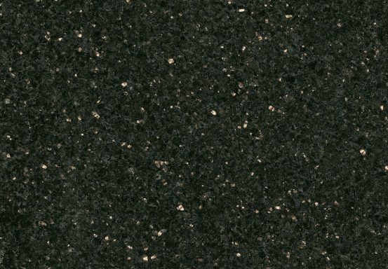 Dunkle Oberfläche mit feinen, goldenen und weißen Einschlüssen.