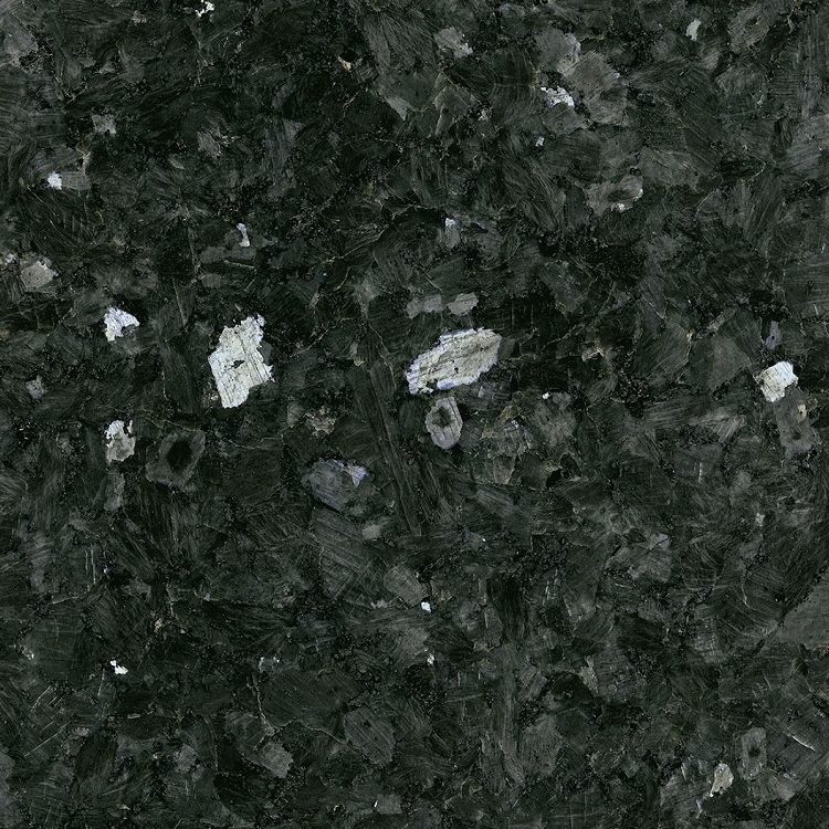 Dunkler Granit mit kleinen weißen und grauen Einschlüssen.