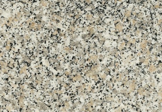 Oberfläche aus speckled grauem, schwarz- und beige-marmoriertem Granit.